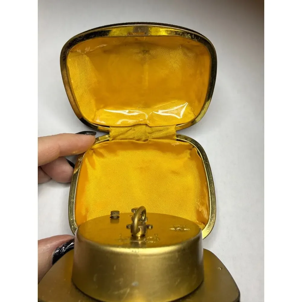 Vintage 1960s Europa Germany 2 Jewels Alarm Clock Bell Wind-Up Working Portable